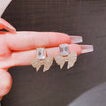 Sparkling Bow Shape Zircon Korean Earrings